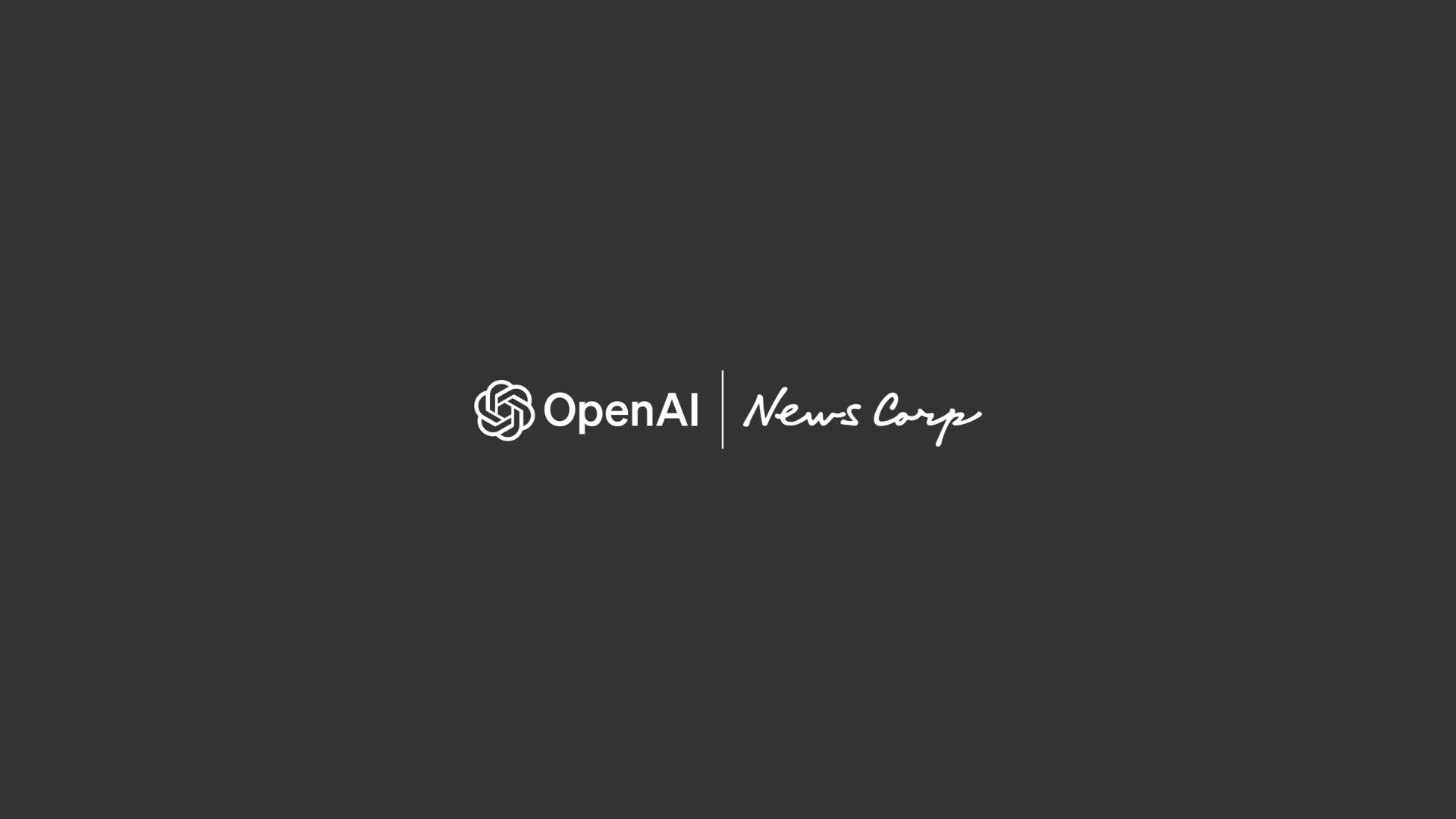 NewsCorpとOpenAIのグローバルパートナーシップの発表を示す画像