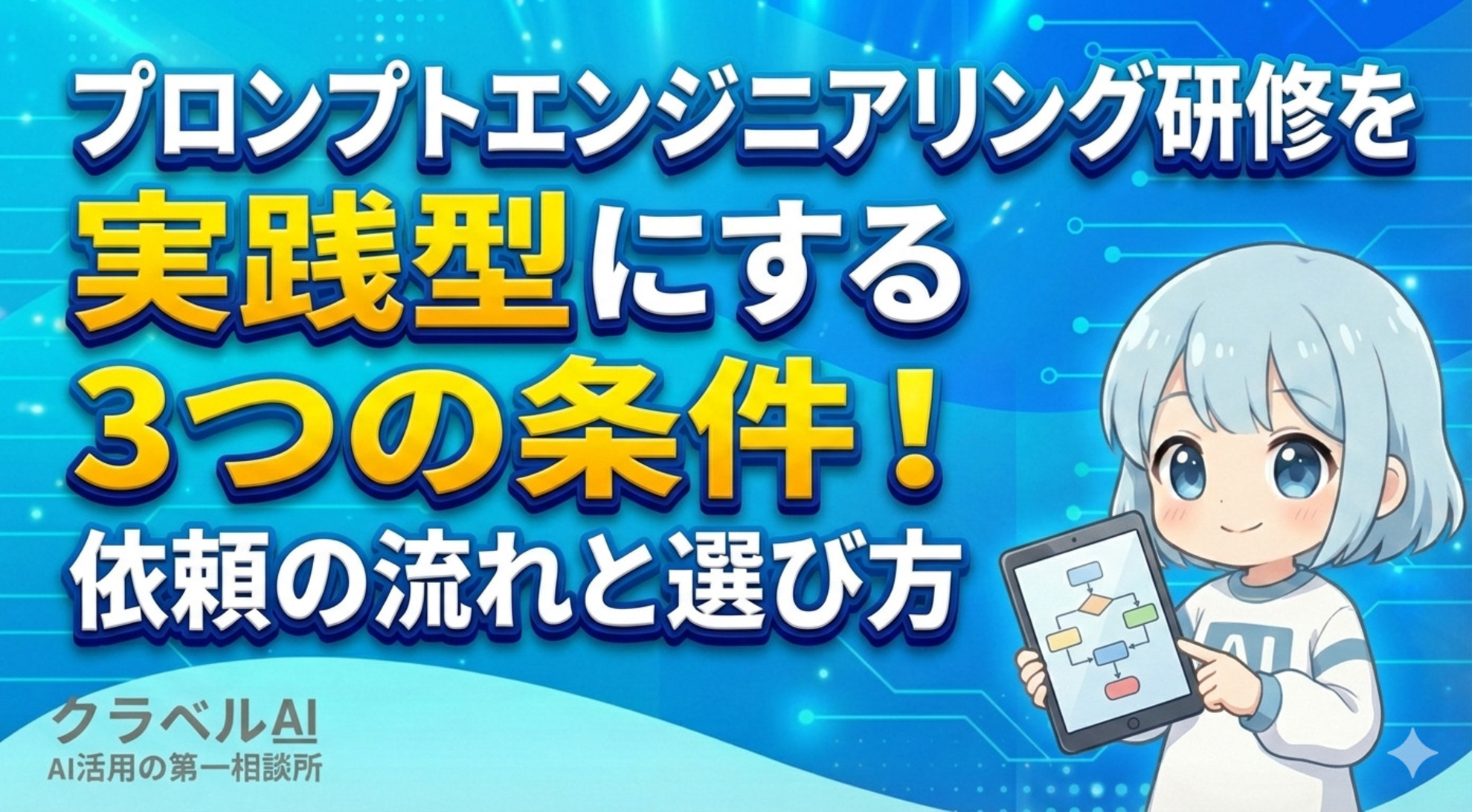 プロンプトエンジニアリング研修を実践型にする3つの条件！依頼の流れと選び方